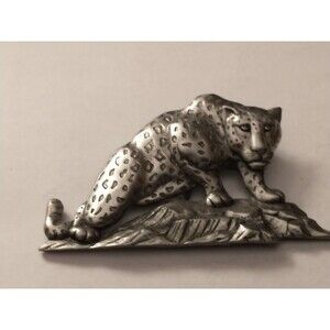 JJ Jonette Vintage 80's Brooch pin big cat lovers leopard cheetah Jungle